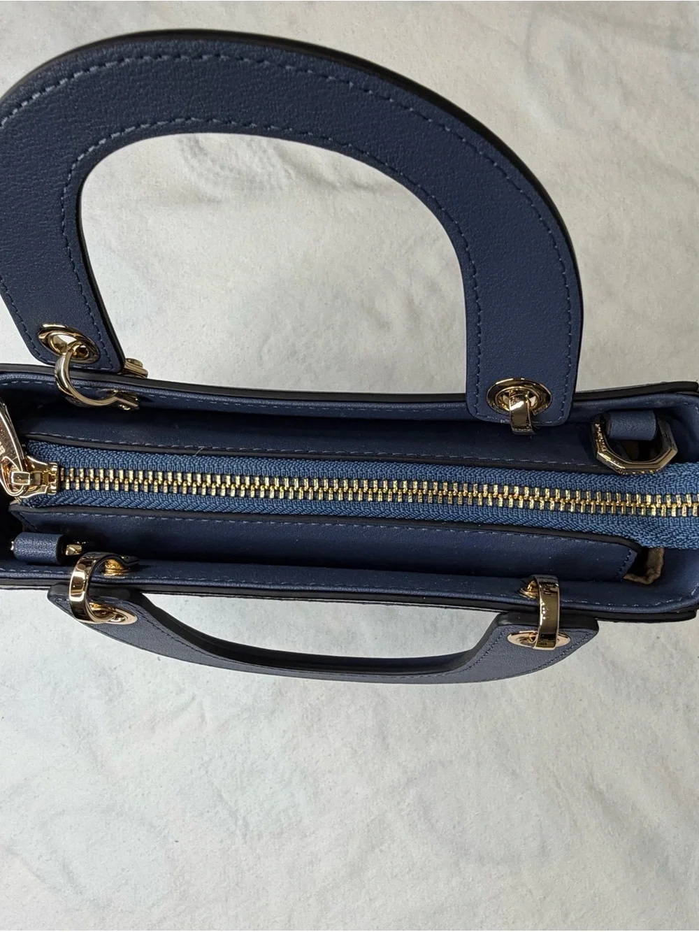 Sino Blue Floral Embroidered Small Leather Top-Handle Women’s Bag. NEW!